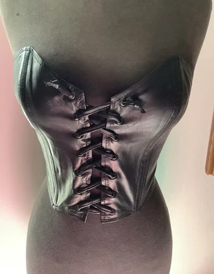 Verducci Vintage Strapless Leather Laced Corset Bra Top - M - Image 1 of 4