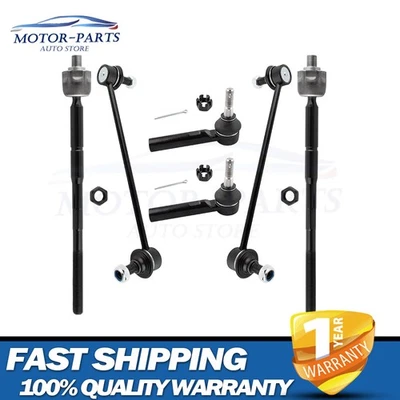 6pc Front Inner & Outer Tie Rod & Sway Bar Link Kit For 2009-2016 Dodge Journey Foto 1 de 4