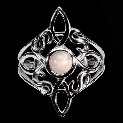 Anillo de plata de ley 925 redondo cuarzo rosa 5 mm piedras preciosas naturales joyería tamaño 7 Foto 1 de 4