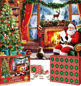 Santa Adventskalender Puzzle 24 Boxen 1000 Teile Weihnachten 27,6"x19,7" - Bild 1 von 8