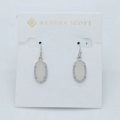 Nuevos pendientes colgantes de plata Kendra Scott Lee en blanco Drusy Foto 1 de 2