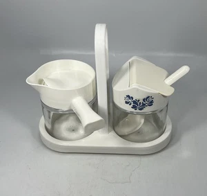 VINTAGE Gemco Pfaltzgraff Yorktowne Sugar & Creamer Set w/Caddy And Spoon RARE - Picture 1 of 5