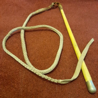 Vintage Stock Whip , leather 6' long whip, hardwood rod - Image 1 of 4
