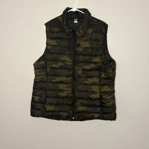 Old Navy Active Men’s XL Green Camoflauge Puffer Vest Fall School Outdoors - Picture 1 of 9