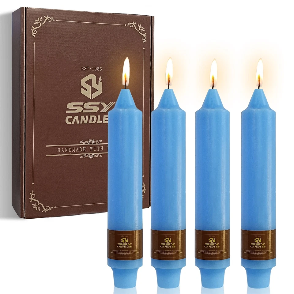 Paquete de 8 velas de pilar decoración del hogar velas cónicas sin perfume velas de cena de 7"  Foto 1 de 4