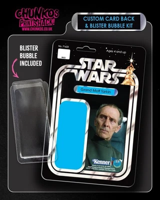Star Wars Grand Moff Tarkin Custom Card Back Kit & Blister Bubble Vintage Kenner - Image 1 of 2