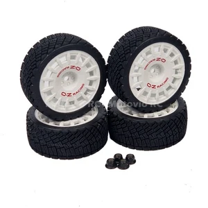 1/10 RC Road/Rally Multispoke Wheels Tyres White for Tamiya TT02 TT01 XV01 HPI - Picture 1 of 7