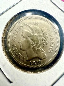1876 Three Cent Nickel – Sharp Details – Only 162K Minted! - Picture 1 of 6