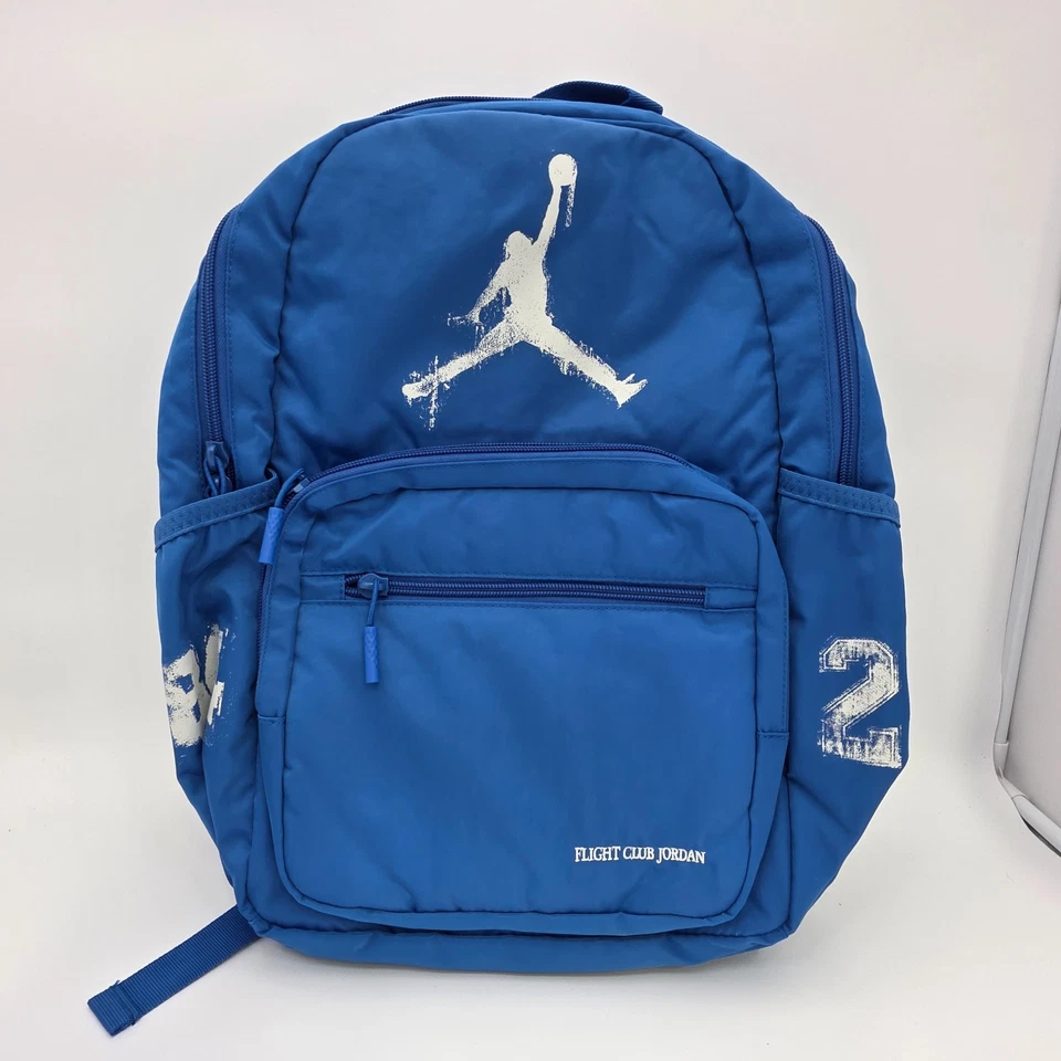 Mochila deportiva JORDAN Flight Club azul blanca Jumpman 23 gráfico NUEVA Foto 1 de 4
