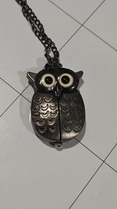 AN London Watch Pendant Bronze Tone Hooter Owl Watch On Chain Vintage Working  - Bild 1 von 6