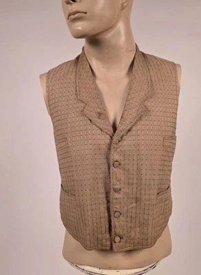 ВИКТОРИАНСКИЙ 19-ГО C ОКОННОЕ СТЕКЛО ЖИЛЕТ ЖИЛЕТ W ПРЯЖКА СЗАДИ - Изображение 1 из 4