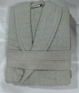 NEW Design Unisex Bathrobe 2 Pockets Comfortable Fit 100% Cotton, Sz L, Gray - Picture 1 of 2
