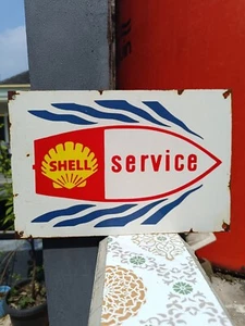 Vintage style SHELL Boat service NOT Porcelain Advertising Sign - Picture 1 of 14
