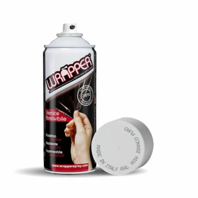 Wrapper Spray Vernice Removibile Bianco Puro Opaco Tinta RAL 9016 - Imagen 1 de 4