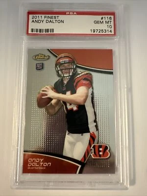 2011 Finest #116 Andy Dalton RC Rookie Card PSA 10 Gem Mint Bengals Panthers - Image 1 of 4