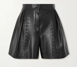 Elegance Womens Real Black Leather Shorts Genuine Handmade Yoga Gym Ladies Pants - Picture 1 of 3