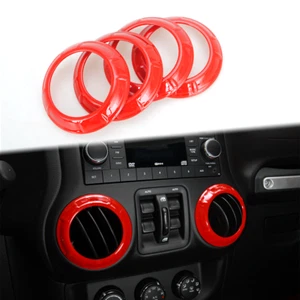 Air Conditioning Vent Cover Trim Ring for Jeep Wrangler JK 07-10 Red Accessories - Picture 1 of 8