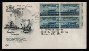 #958 5c Swedish Pioneers-Block 4, Art Craft Sealed Flap **ANY 5=FREE SHIPPING** - Picture 1 of 1