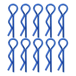 (Blue)10Pcs RC Car Shell Clip Metal Body Clips Pins For 1/5 1/6 1/8 1/10 RC SPK - Picture 1 of 22