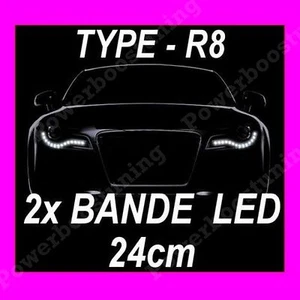 2 BANDE A LED BLANCHE FEUX DE JOUR DIURNE XENON VW PHAETON TIGUAN TOURAN VENTO - Imagen 1 de 6