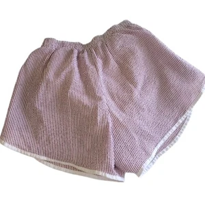 Maroon (Burgundy) & White Lined Gym Shorts WM L - Picture 1 of 2