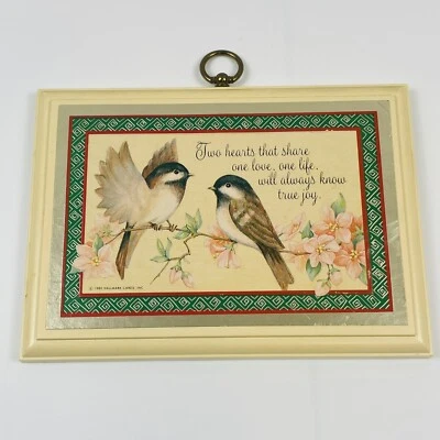 Placa colgante vintage sello dos corazones dos pájaros un amor Foto 1 de 4