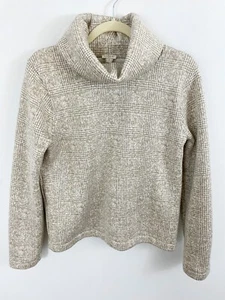 J. CREW Plaid Mock Neck Pullover Size Medium Beige Sweatshirt Style H1549 - Bild 1 von 5