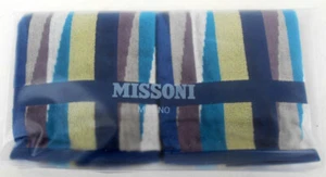MISSONI HOME TWO hand TOWELS COTTON VELOUR 40x70cm ROMY 170 - Picture 1 of 4