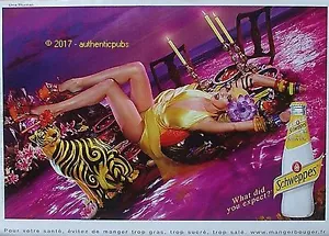 PUBLICITE SCHWEPPES INDIAN TONIC ACTRICE UMA THURMAN DE 2015 FRENCH AD PUB SEXY - Picture 1 of 1