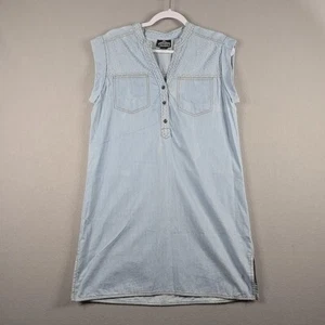 Vestido para mujer Angie talla L azul algodón sin mangas informal encaje Ombré - Imagen 1 de 9