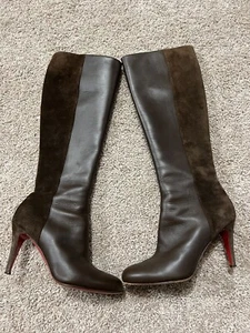 Christian Louboutin Acheval Gamuza Espalda Botas Hasta la Rodilla Talla 39 - Imagen 1 de 15