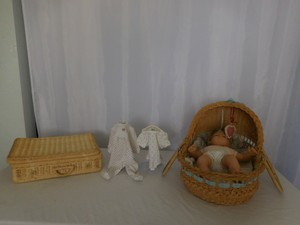 wicker baby doll basket