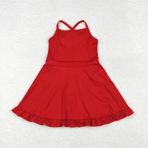 Little Girls Athletic Wear Solid Color Sport Yoga Dress With Shorts Under - Picture 1 of 12