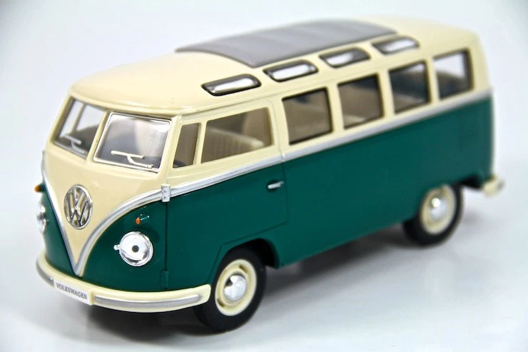 Литая модель игрушечного фургона 7 дюймов Kinsmart 1962 VW Volkswagen автобус 1:24 зеленый - Изображение 1 из 3