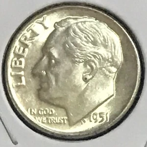 U.S. Roosevelt Dime Prem FDC 1951-D - Foto 1 di 2