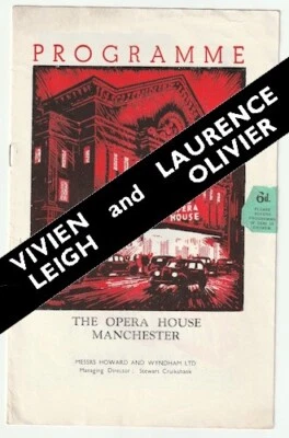 1953 preLondon tryout Manchester theatre programme Vivien Leigh Laurence Olivier - Image 1 of 4