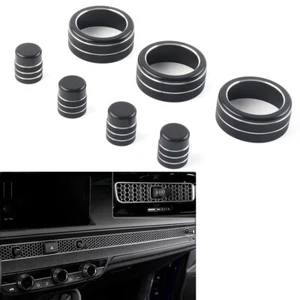 7x Schalterknopf-Ringabdeckungsverkleidung für Honda Civic 11. 2022+ Schwarz - Picture 1 of 9