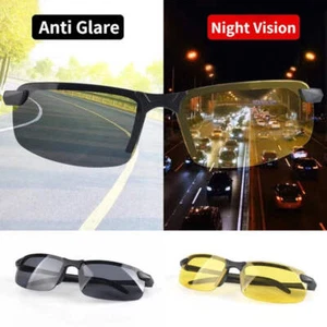 Nachtsichtbrille Herren Blendfrei Autofahren Halbrahmen Sonnenbrille für Fahrer draußen - Bild 1 von 14