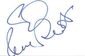 Rene Russo signed 4x6 index card
