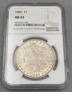 1886 P Morgan Slver Dollar NGC MS63 - Picture 1 of 5