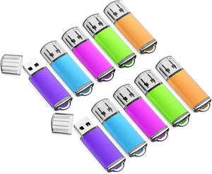 Paquete de 10 unidades flash USB 2.0 de 32 GB, coloridas unidades de pulgar para un fácil almacenamiento - Imagen 1 de 14