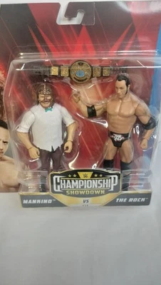 WWE Championship Showdown Mankind Vs The Rock Belt Wrestling Figures New