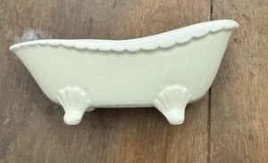 Antique DOLLHOUSE MINIATURE CLAWFOOT TUB Porcelain - 1920s Mini Rare Victorian - Picture 1 of 9