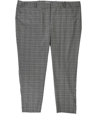 Calvin Klein Womens Plaid Dress Pants, Grey, Plus Size, 14W - Image 1 of 2