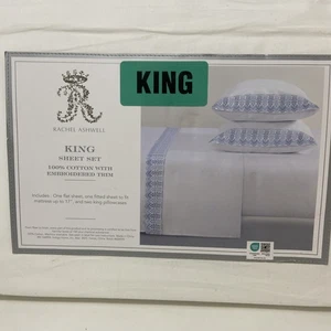 Juego de sábanas Rachael Ashwell King 100 % algodón bordadas - Imagen 1 de 7