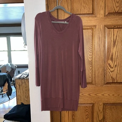 Mujer Athleta Mediana Berry Sudadera Túnica Vestido Pullover  Foto 1 de 2