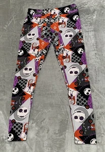 LuLaRoe Disney Leggings Mujer Pantalones Jack Skellington & Sally Negro Alto y Curvilíneo - Imagen 1 de 11