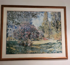 Framed & signed Claude Monet "The Parc Monceau Paris" Repro 35X 27 Inches 