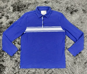 Banana Republic Polo Shirt Men's M Blue Cotton Heritage Collection Long Sleeve - Picture 1 of 16