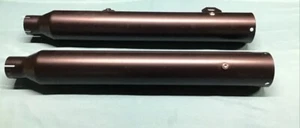 RUSH 3” Slip-On Mufflers for Harley Davidson Dyna/Fat Bob/Wide Glide 2008-2017 - Picture 1 of 5
